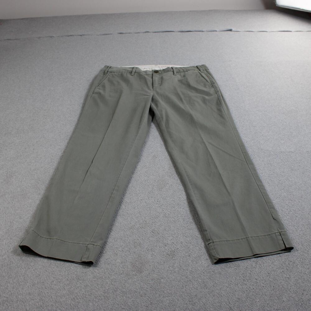 Paper Boy Anthropologie Pants Woman 14 Green Chino Ankle Crop Heritage Academia